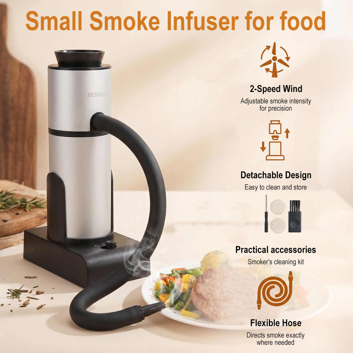 Smoking Gun Kit - BORUiT SK303 Portable Food Cold Smoke