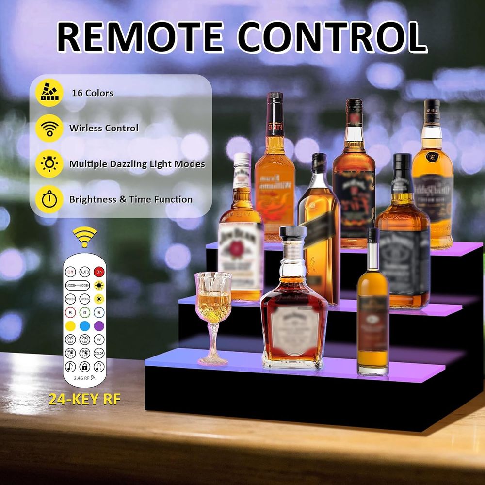 16 Inch 3 Step LED Lighted Liq - Home Bar Shelves recension och pris