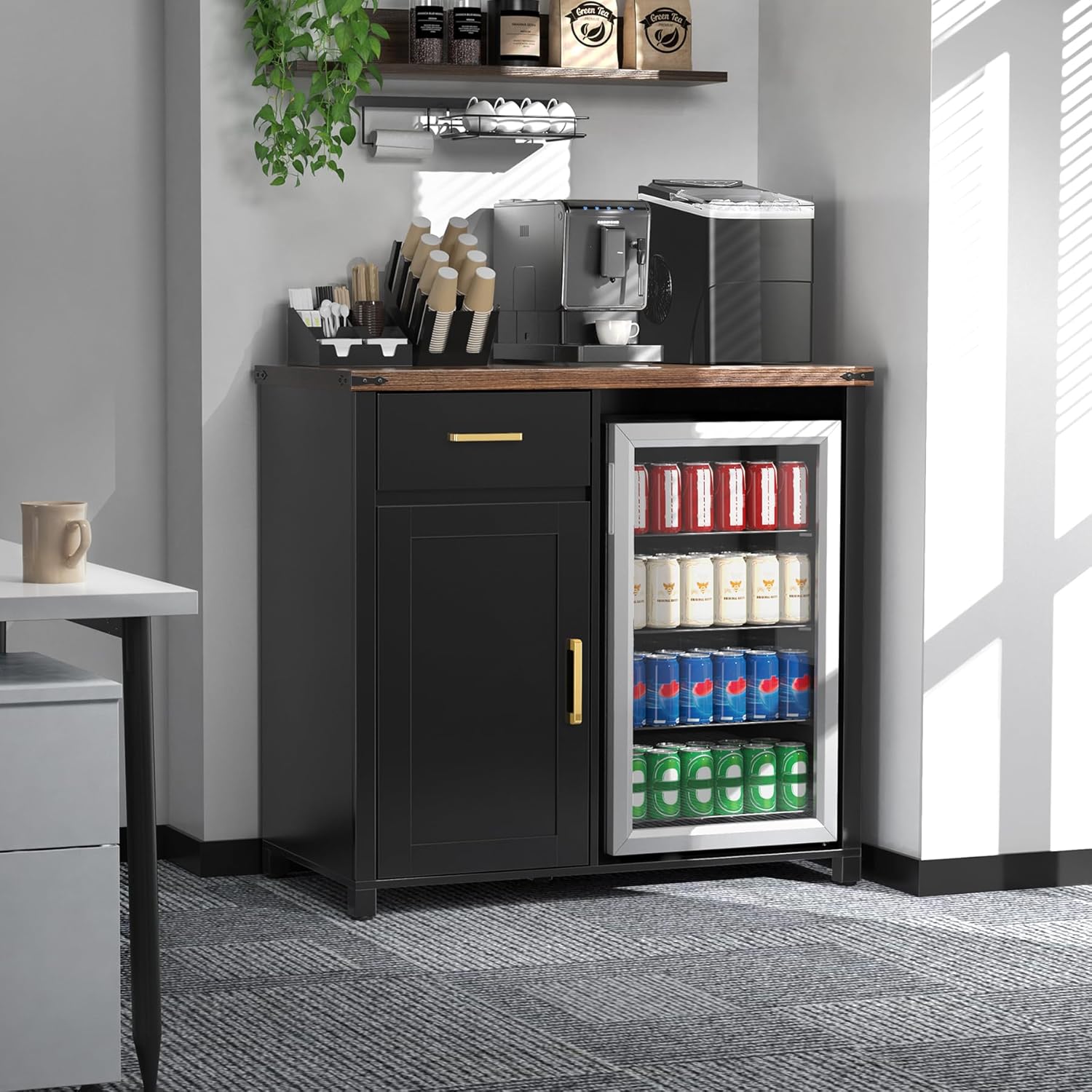 Coffee Bar Cabinet with Mini F - Home Bar And Fridge recension och pris