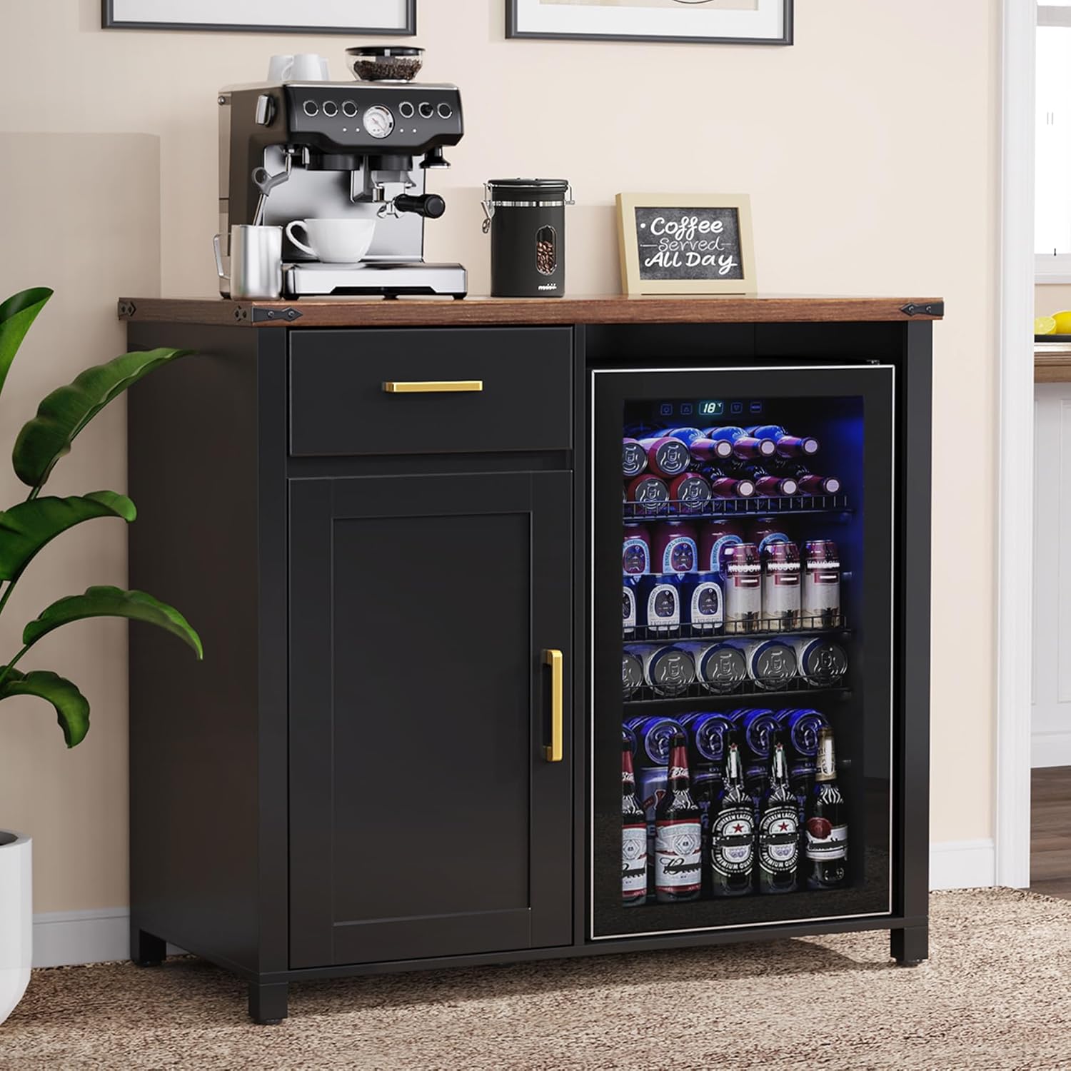 Coffee Bar Cabinet with Mini F - Home Bar And Fridge recension och pris