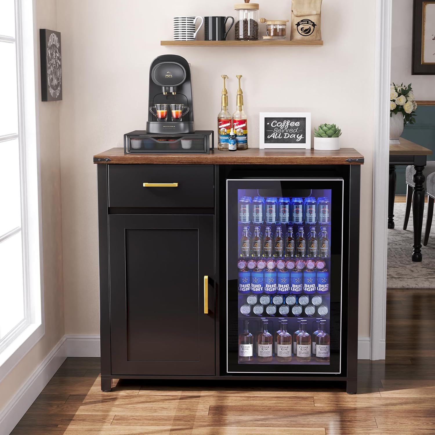 Coffee Bar Cabinet with Mini F - Home Bar And Fridge recension och pris