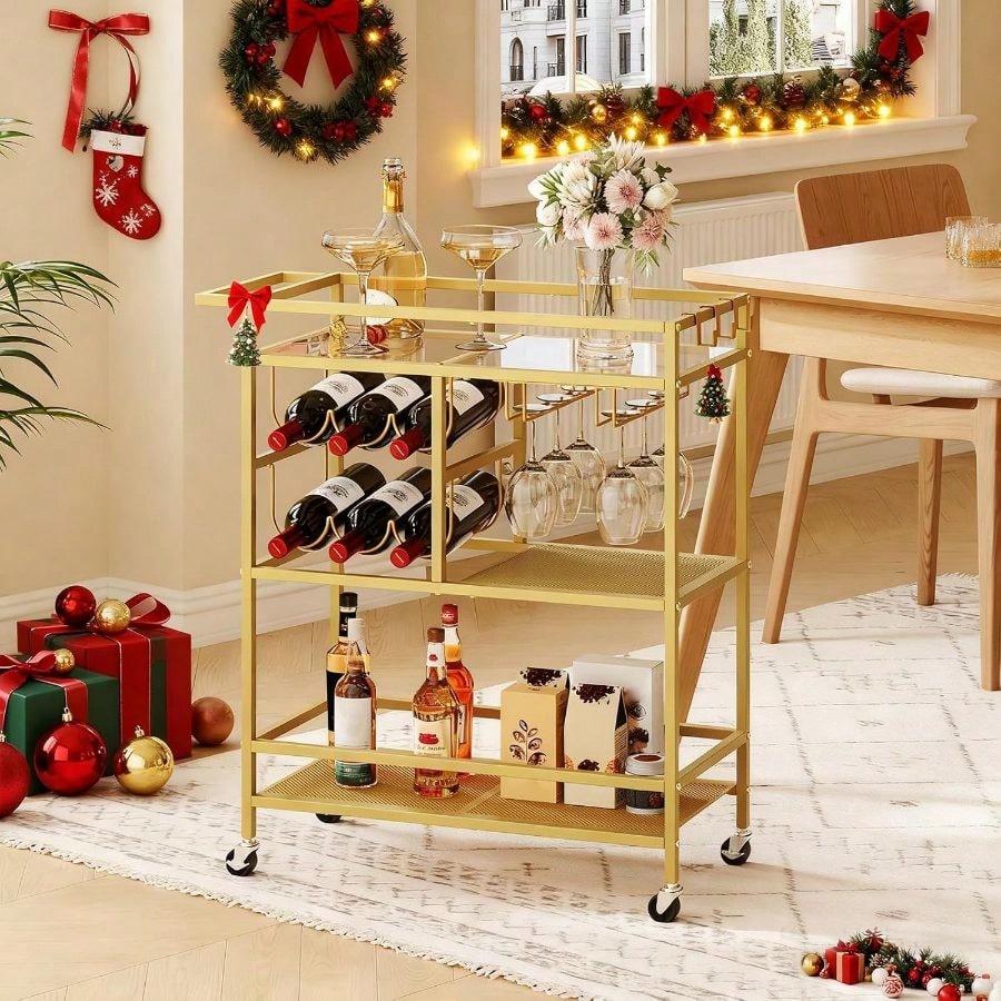 Bar Cart Home, 3-Tier Serving  - Bar Cart Gold recension och pris