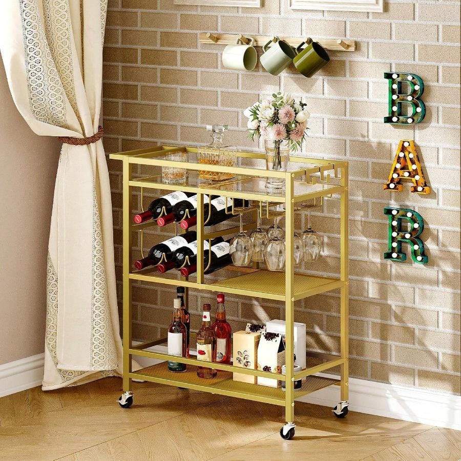 Bar Cart Home, 3-Tier Serving  - Bar Cart Gold recension och pris