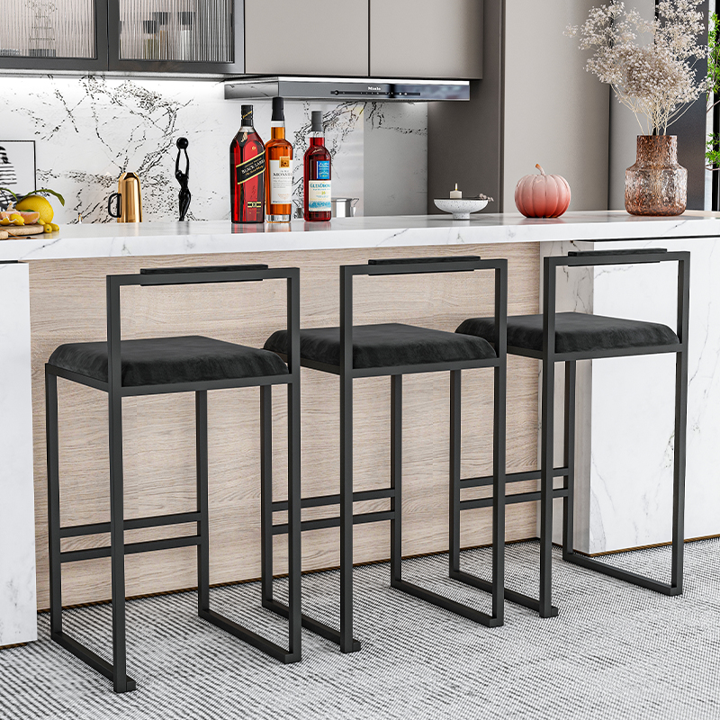 Nordic Velvet Black Bar Chairs - Home Bar Seating recension och pris