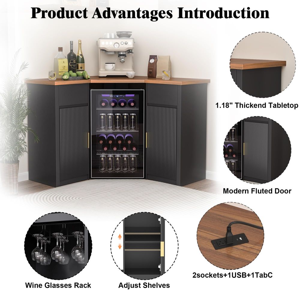 Corner Bar Cabinet with Fridge - Home Bar And Fridge recension och pris