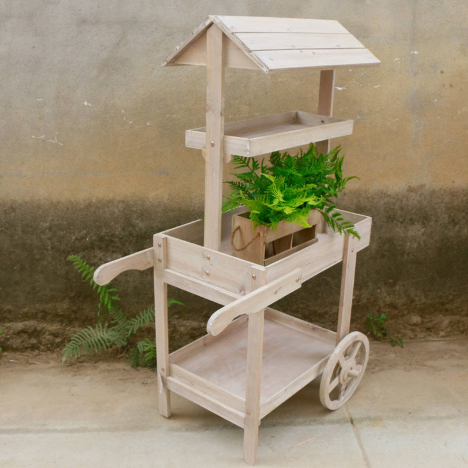 Rustic Display Trolley Wheeled - Home Bar Shelves recension och pris
