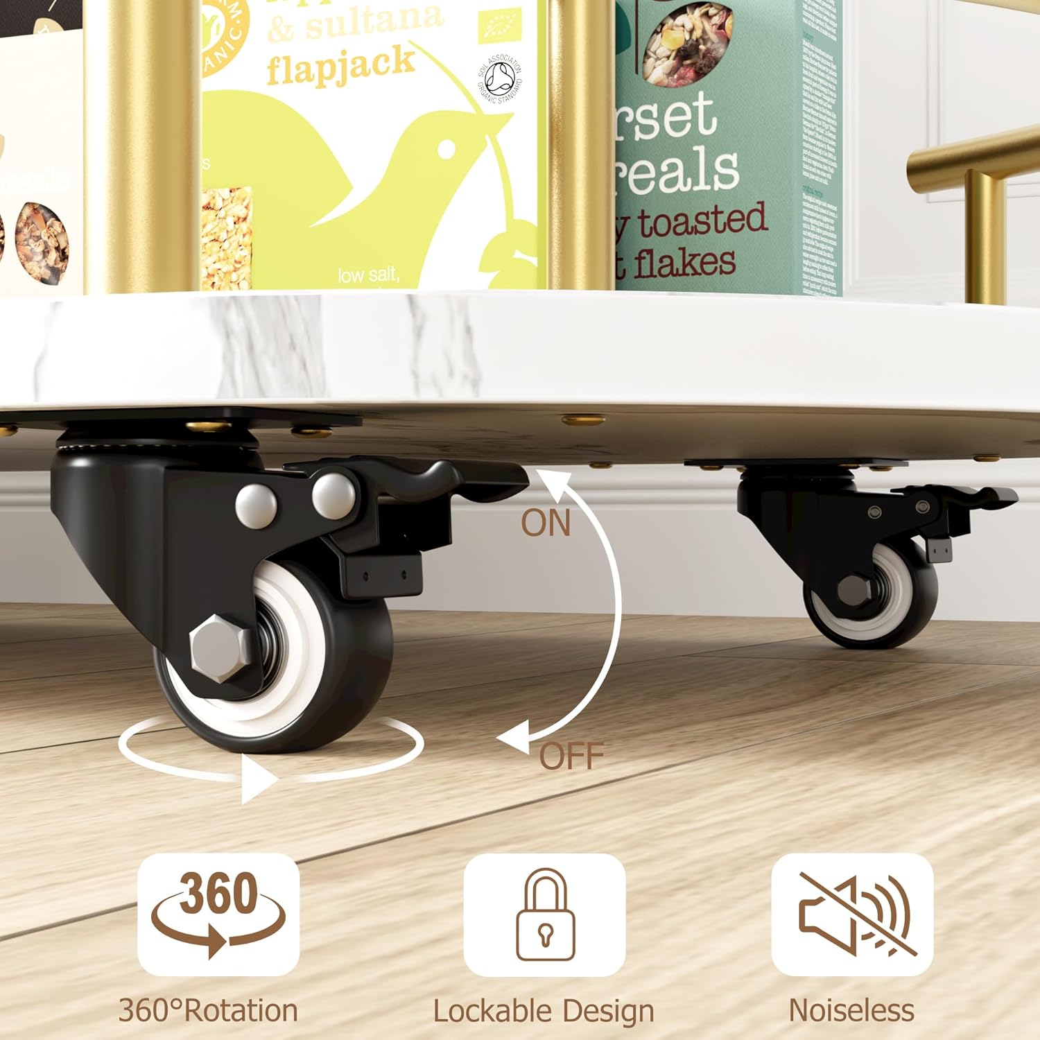 Gold Bar Carts with 4-Tiers St - Bar Cart Gold recension och pris