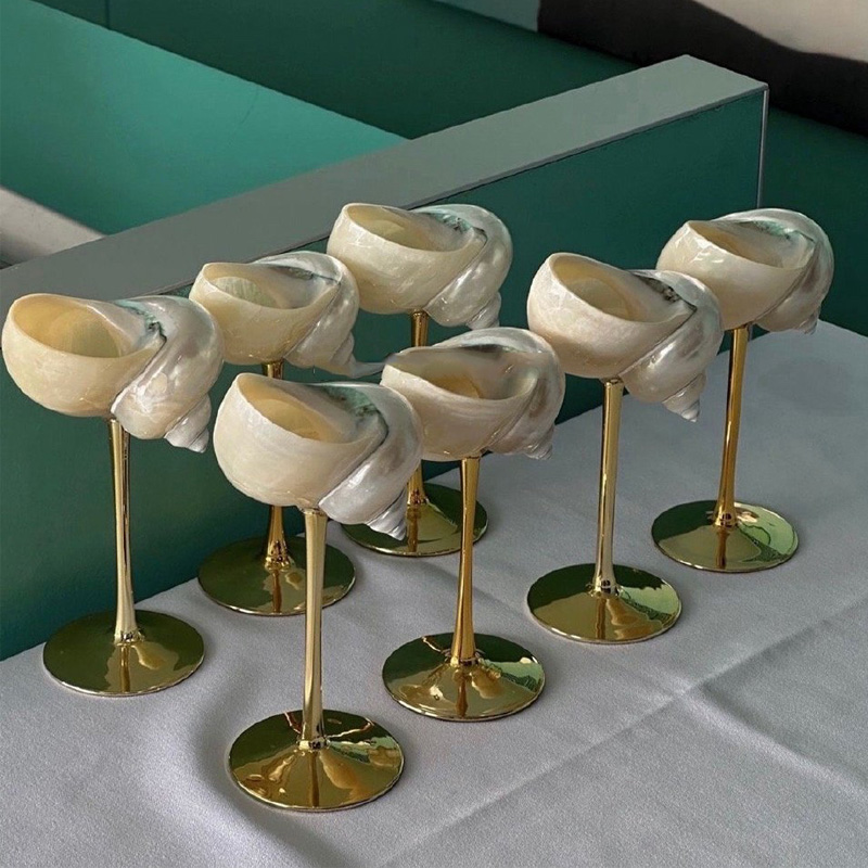 Natural Conch Wine Glass Bar a - Home Bar And Cabinet recension och pris