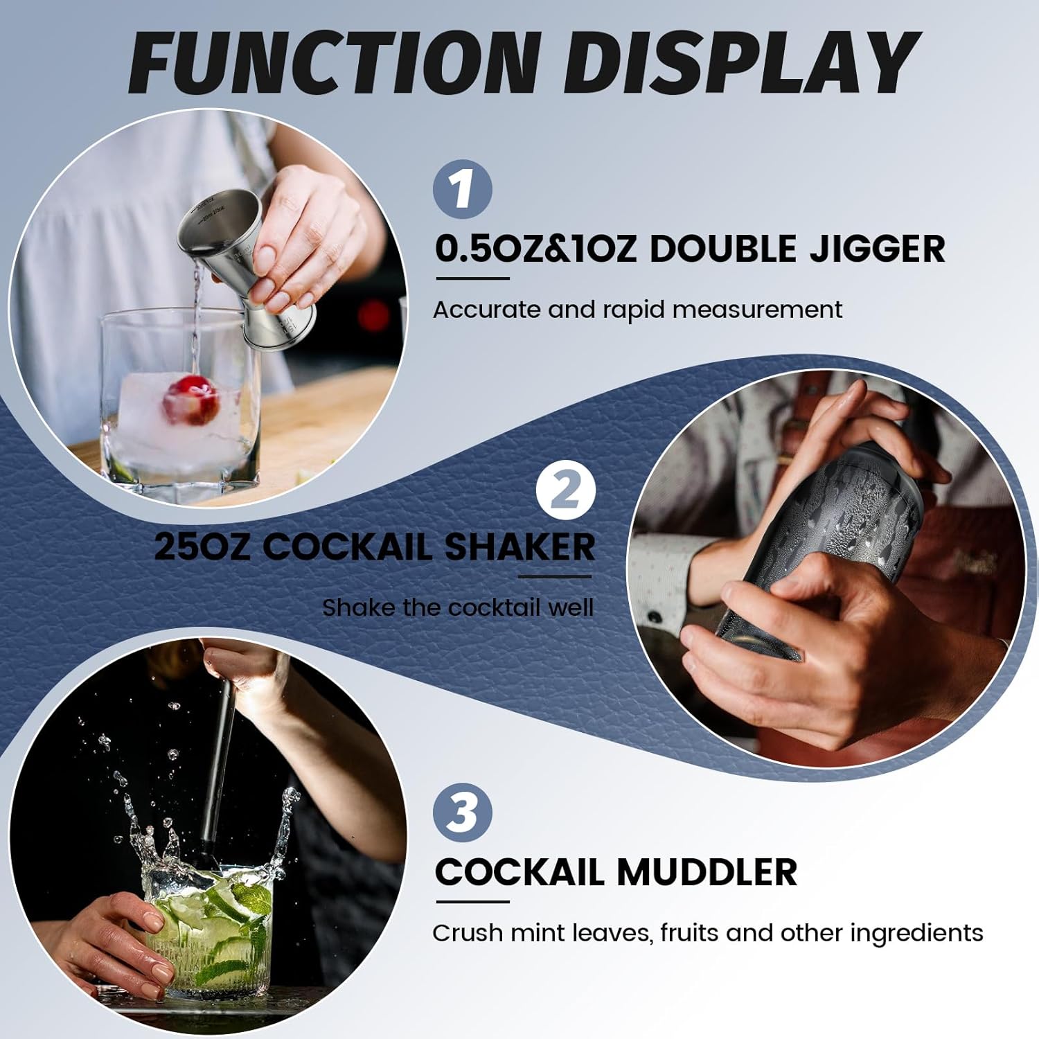 13-Piece Cocktail Shaker Set W - Home Bar Stand recension och pris