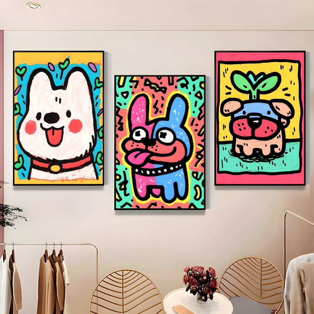 Lovely Colorful Dog Poster Pap - Home Bar And Theater recension och pris