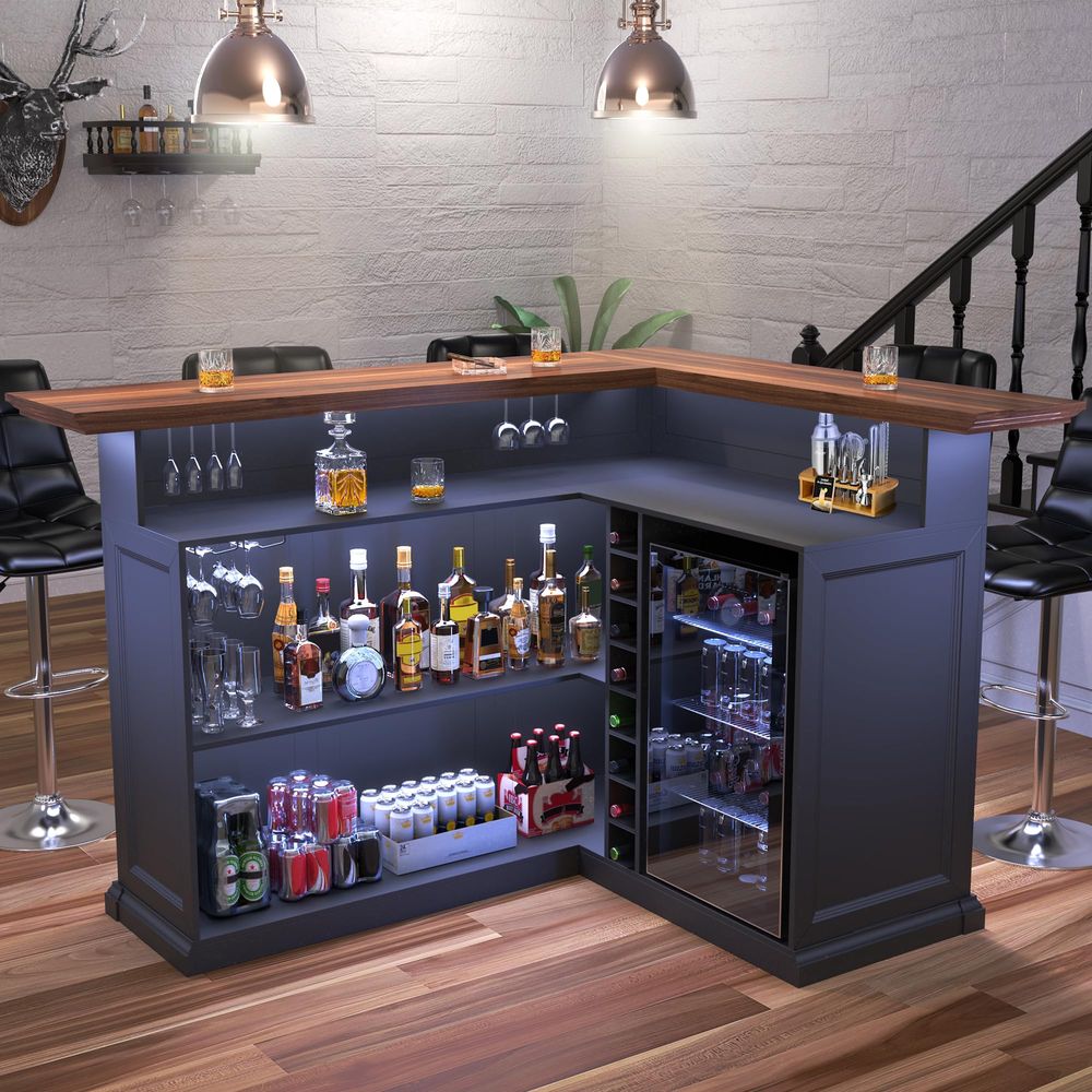 L Shaped Home Bar Cabinet with - Home Bar And Fridge recension och pris