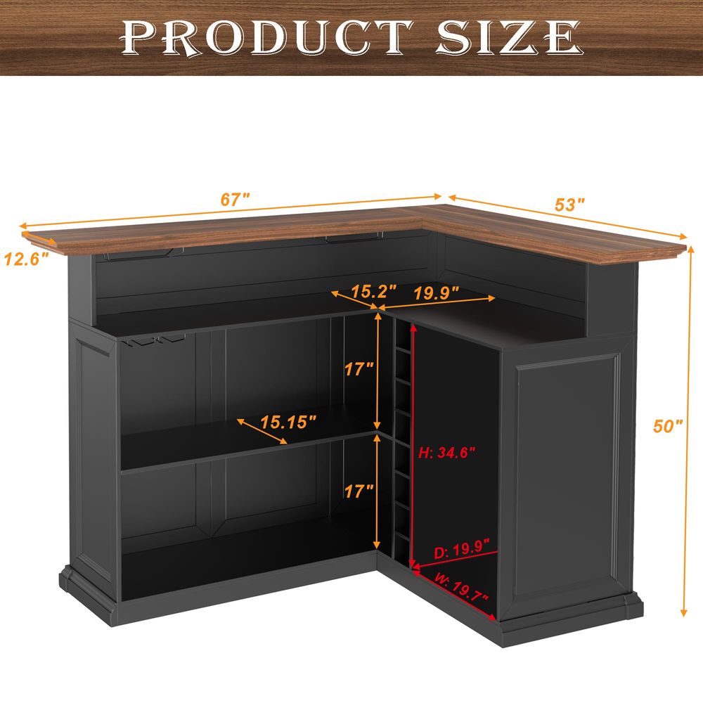 L Shaped Home Bar Cabinet with - Home Bar And Fridge recension och pris