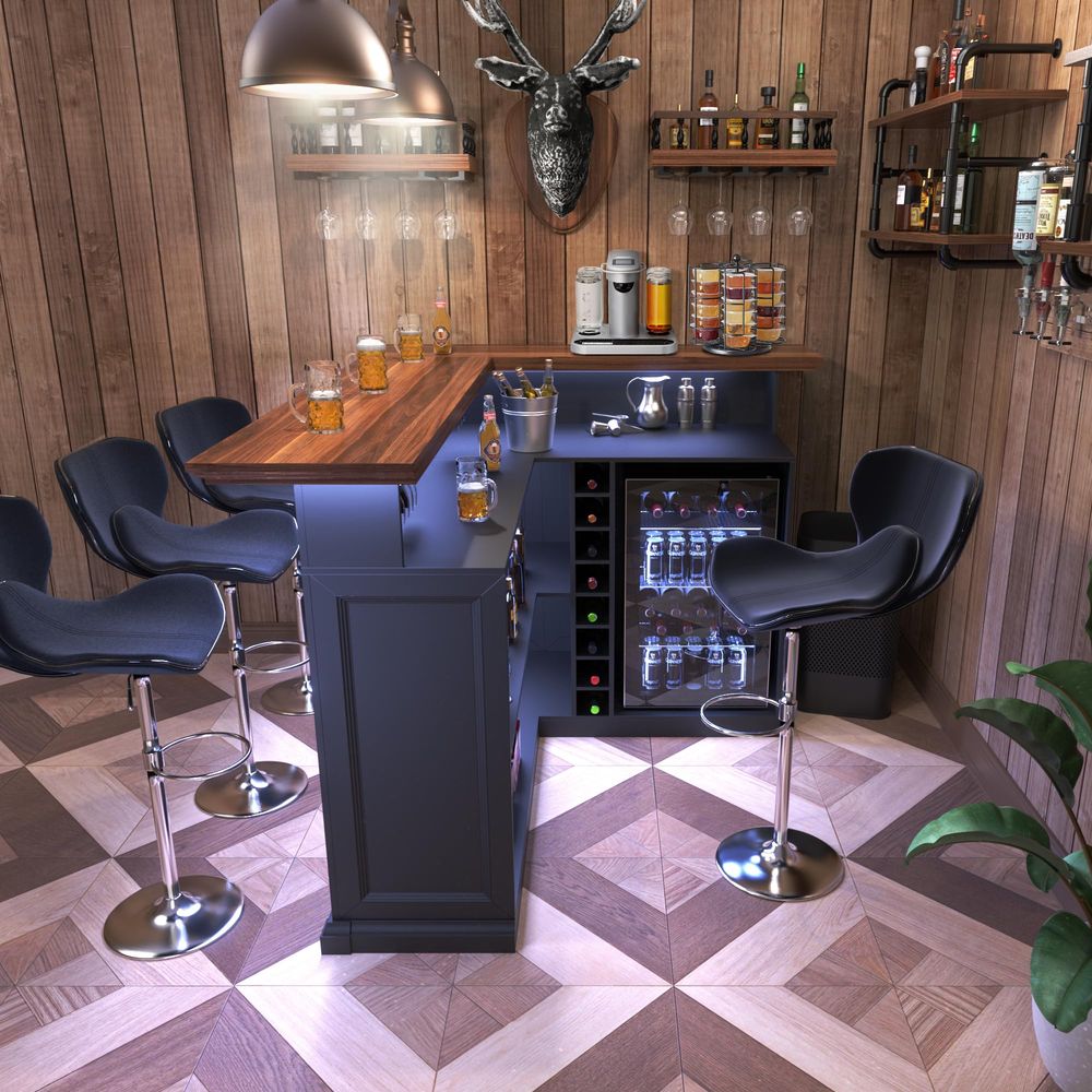 L Shaped Home Bar Cabinet with - Home Bar And Fridge recension och pris