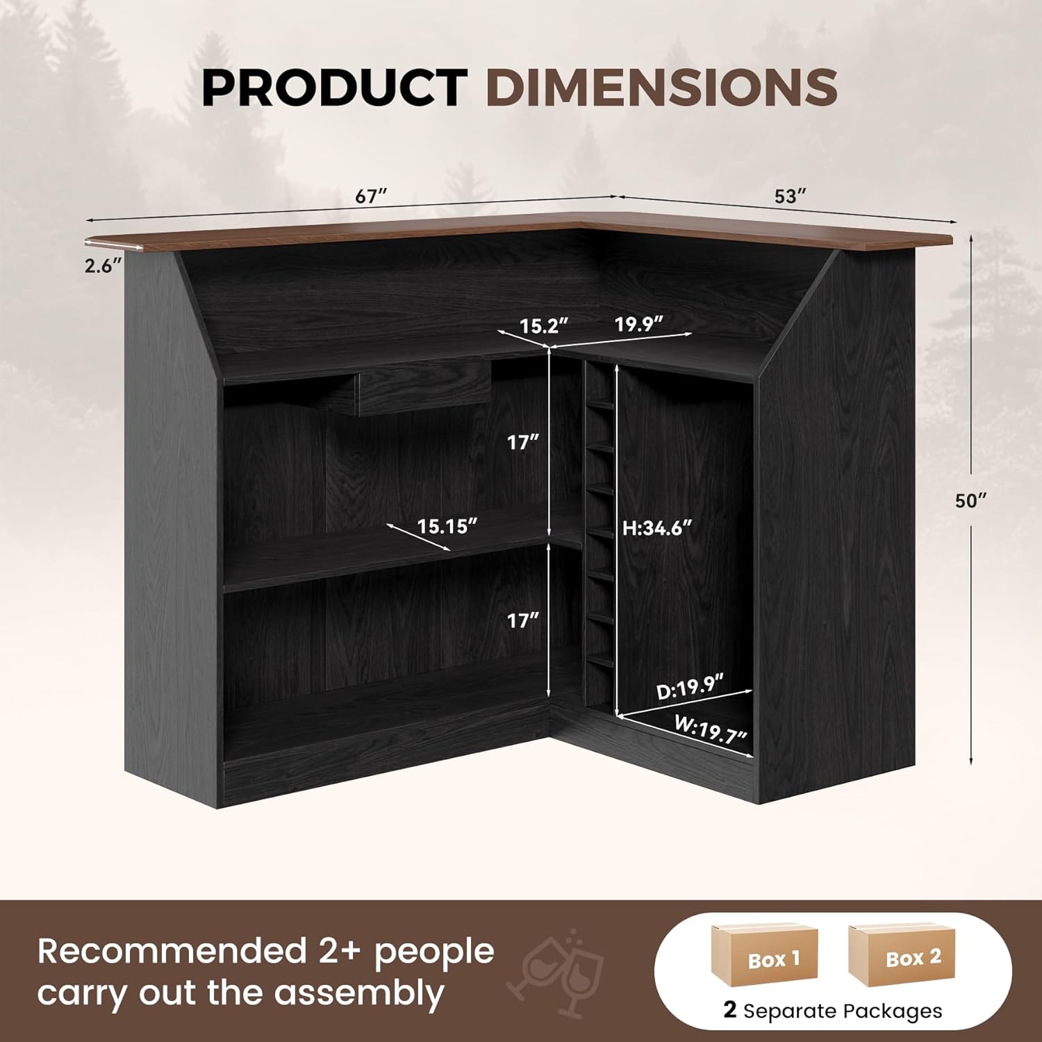 L Shaped Home Bar Unit With Fr - Home Bar And Fridge recension och pris