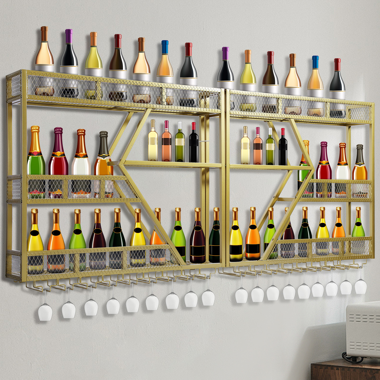 Metal Wine Storage Rack Wall M - Home Bar Shelves recension och pris