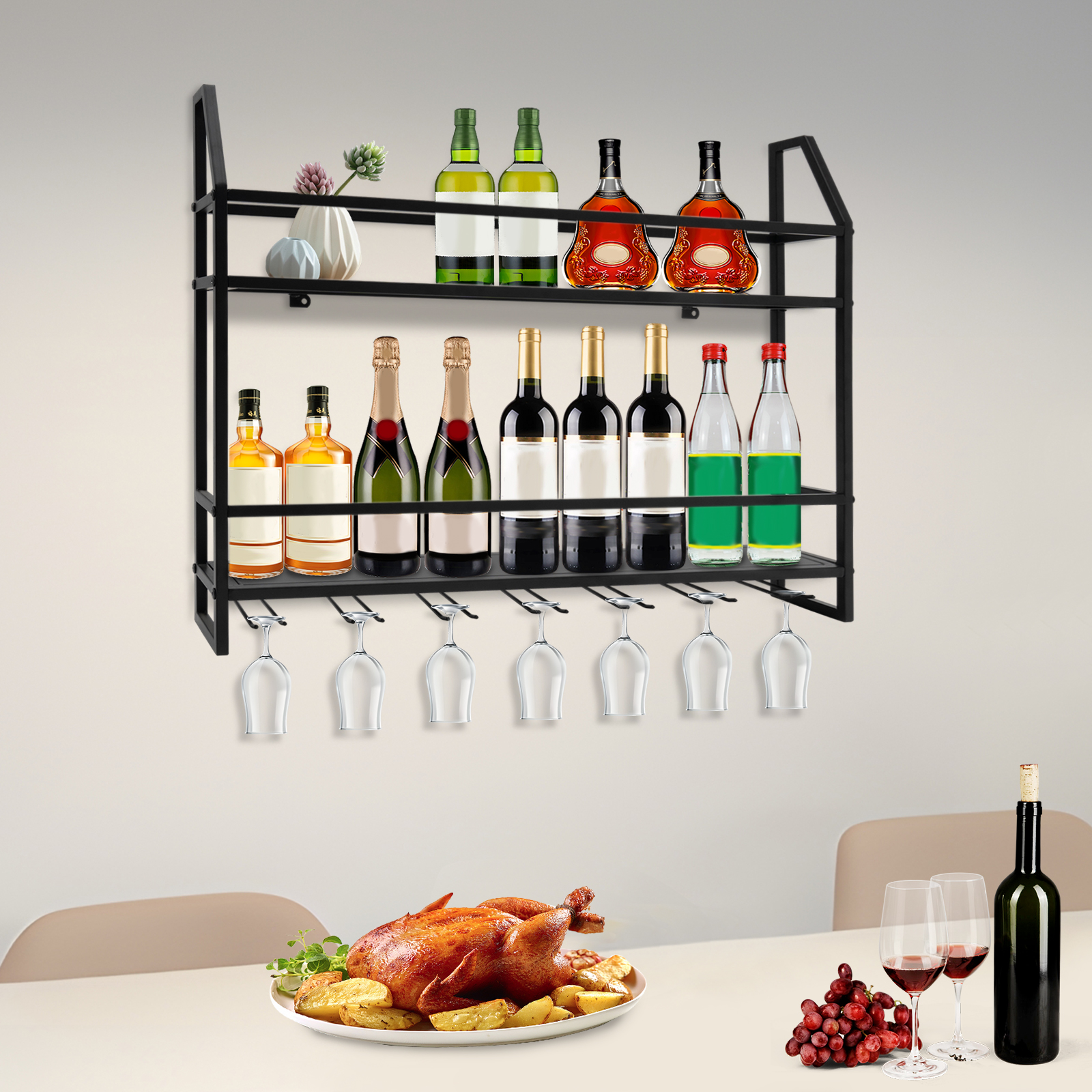 Double-layer Wine Rack Wall-Mo - Home Bar Stand recension och pris