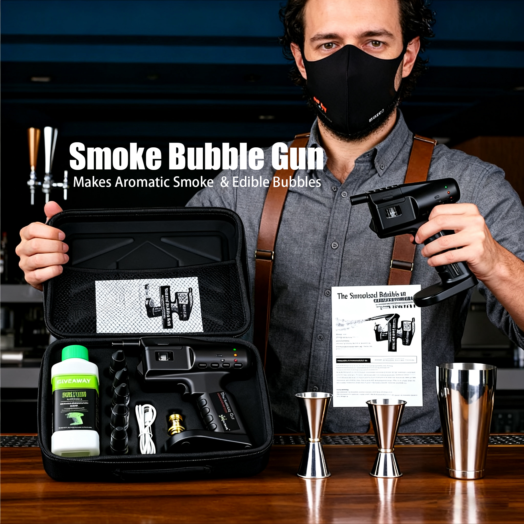 Cocktail Smoke Bubble Gun - US - Smoking Gun Kit recension och pris