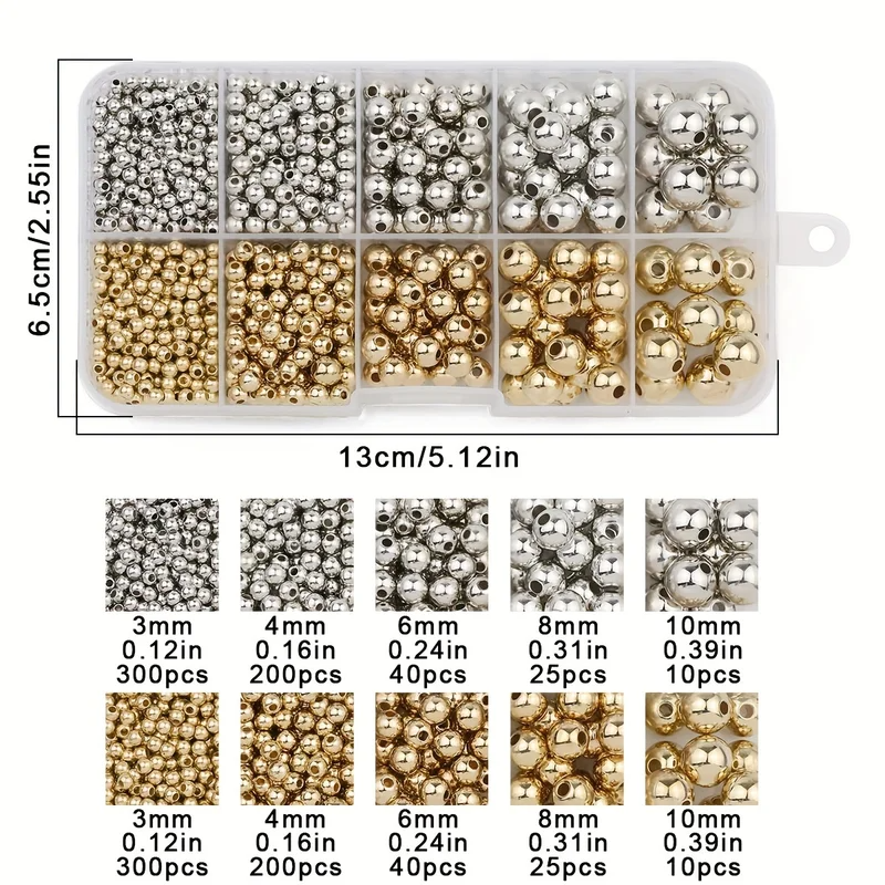 950PCS CCB 3/4/6/8/10MM Gold S - Bar Cart Gold recension och pris