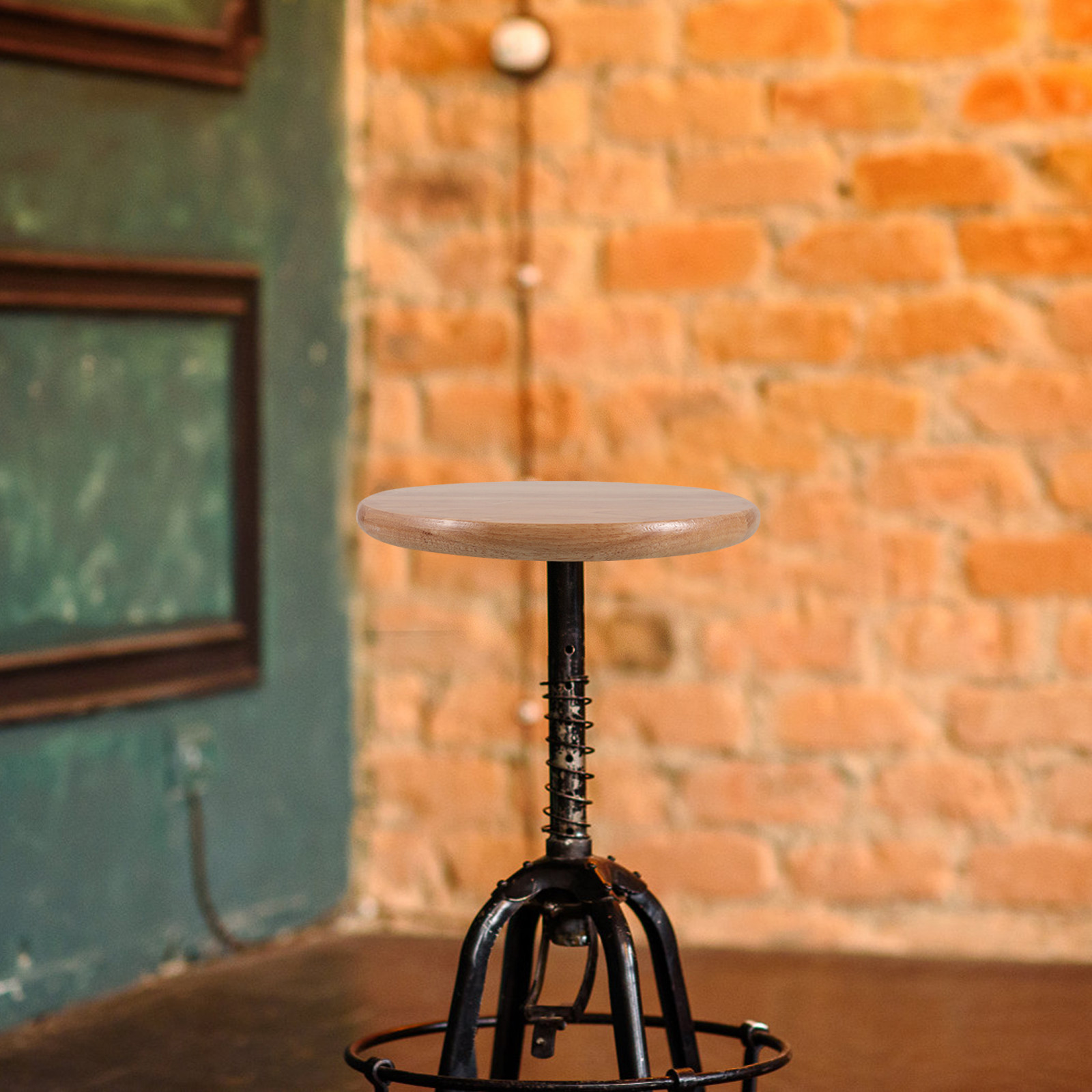 Round Wooden Bar Stool Seat Re - Home Bar Seating recension och pris