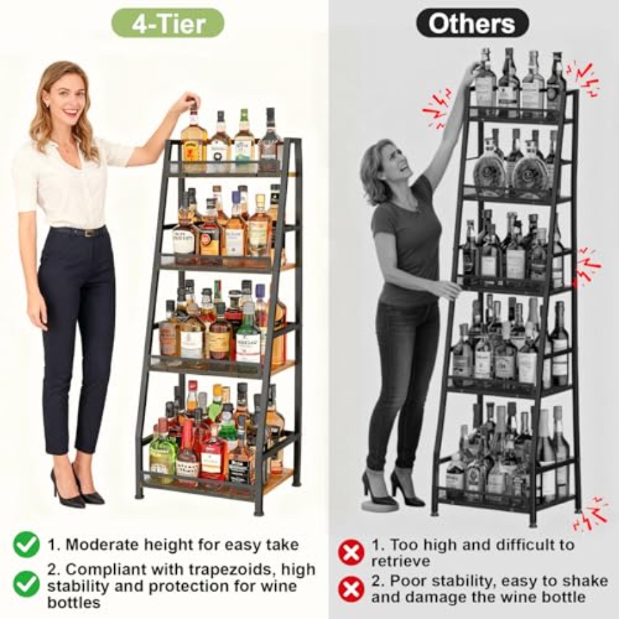 4-Tier Trapezoid Liquor Stand  - Home Bar Stand recension och pris