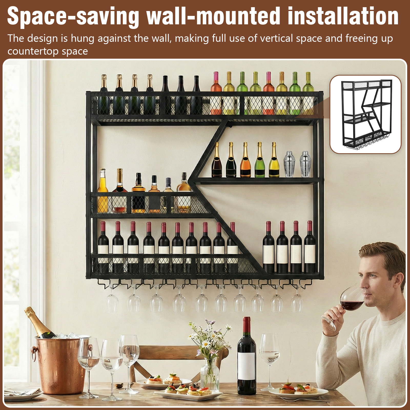 39in 3-Tiers Liquor Bottle Dis - Home Bar Shelves recension och pris