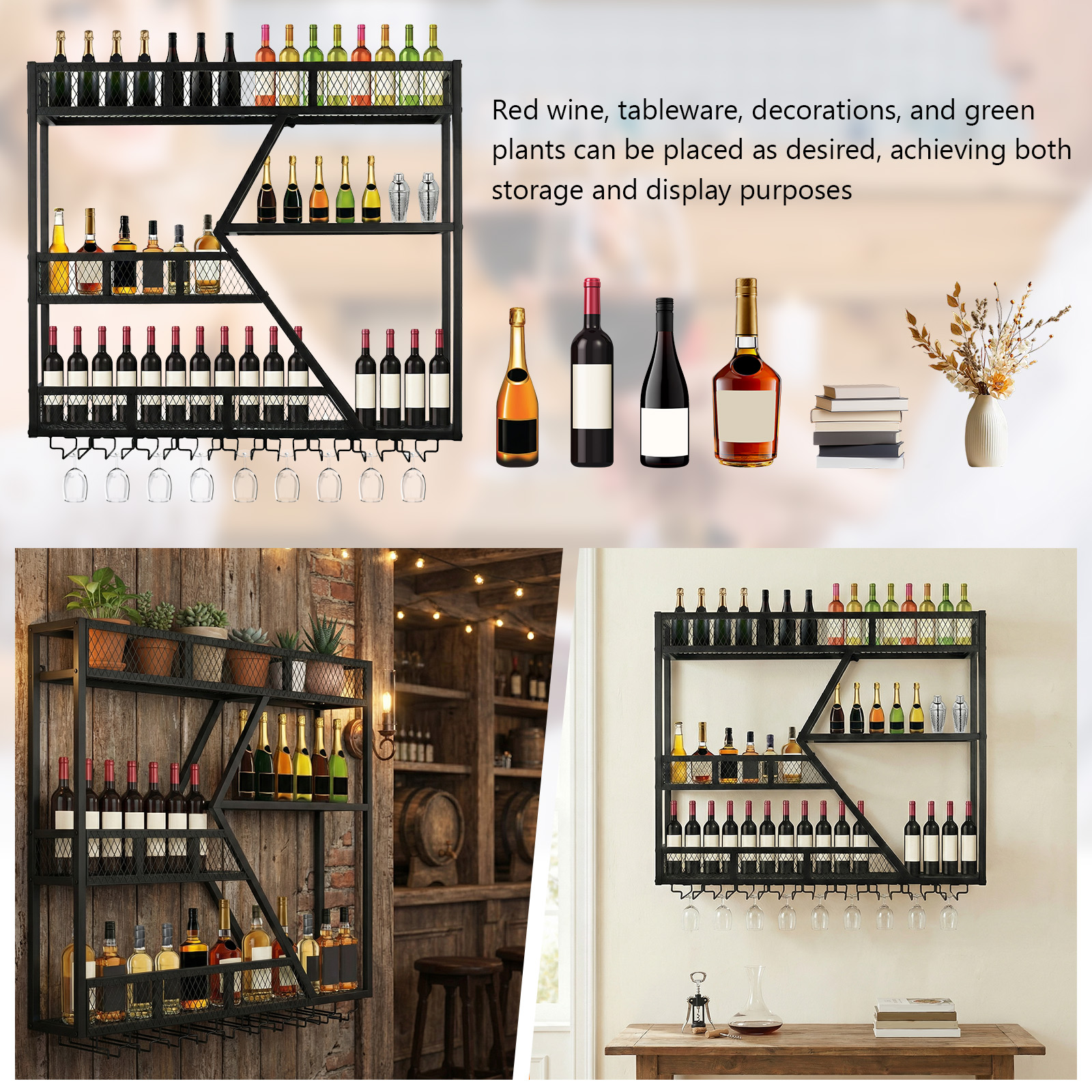 39in 3-Tiers Liquor Bottle Dis - Home Bar Shelves recension och pris