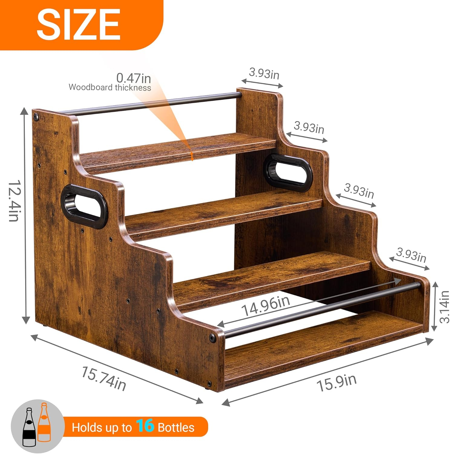 Liquor Bottle Display Shelf, C - Home Bar Shelves recension och pris