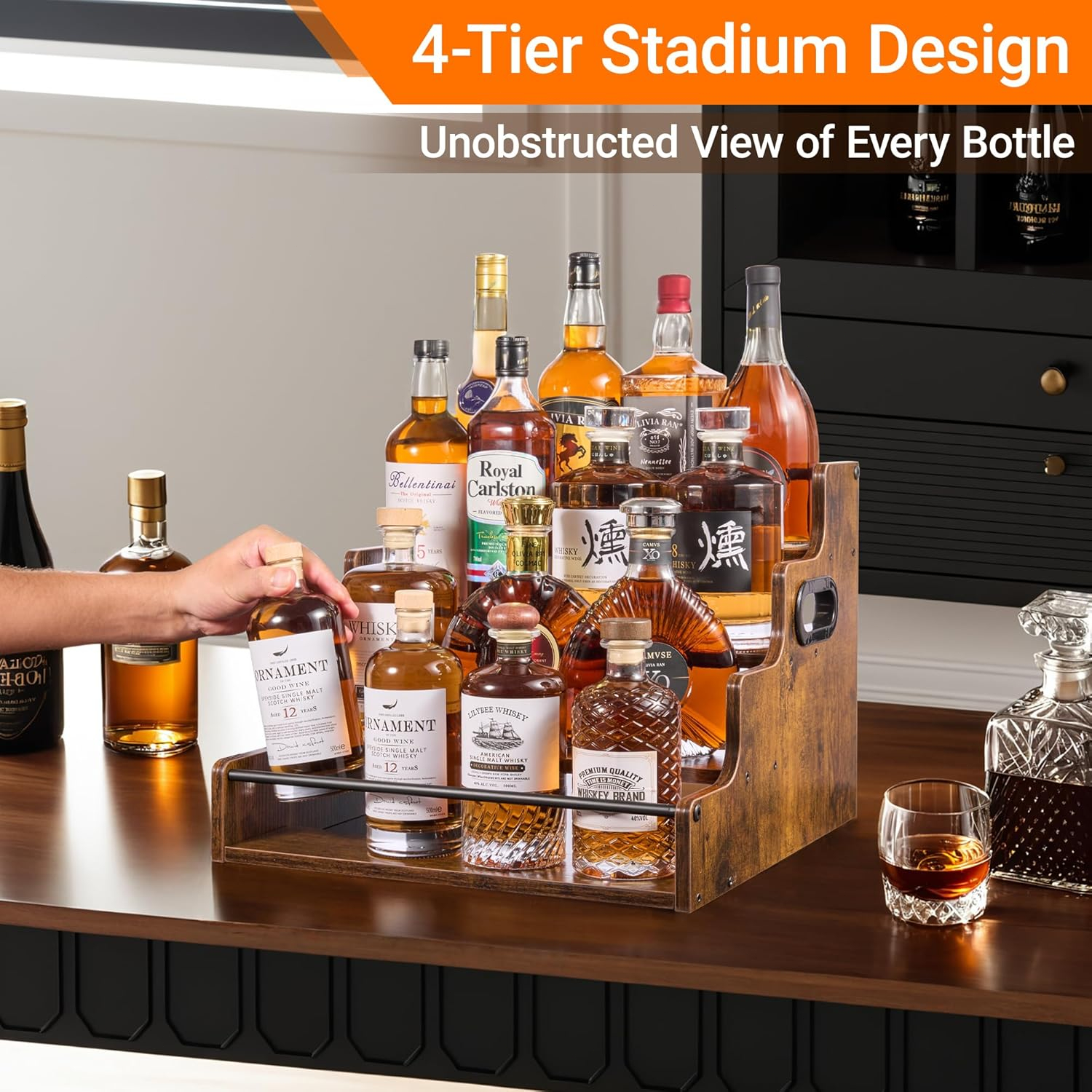 Liquor Bottle Display Shelf, C - Home Bar Shelves recension och pris
