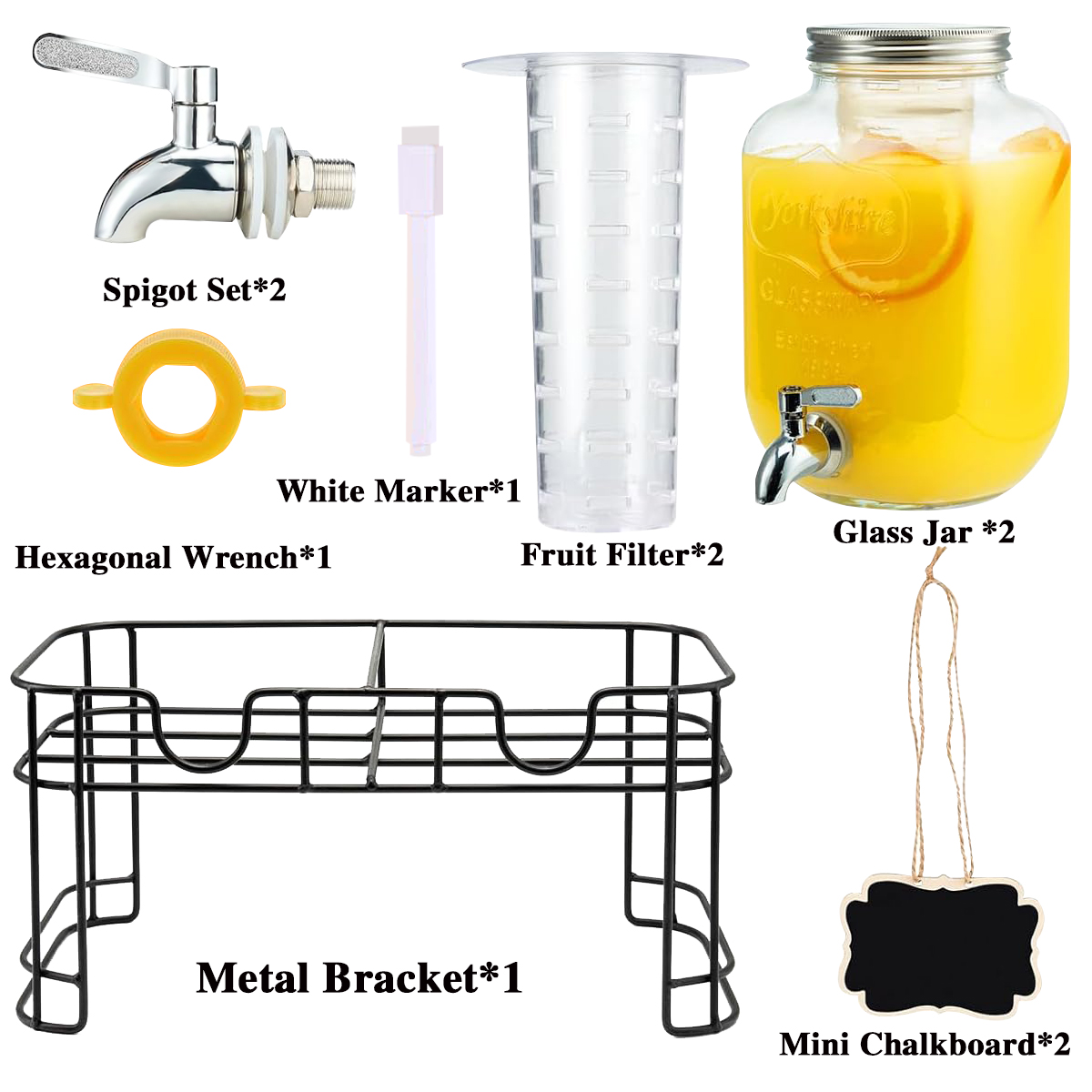 Drink Dispenser 2 Packs 1 Gall - Citrus Juicer Bar recension och pris