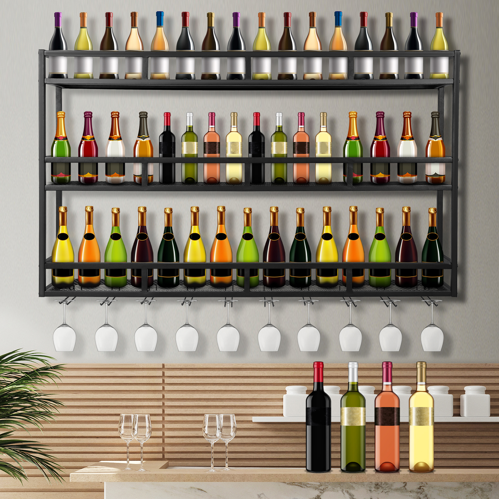 Bar Liquor Bottle Display Shel - Home Bar Shelves recension och pris