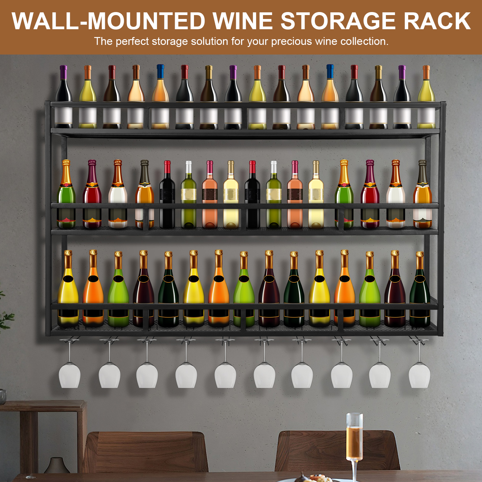 Bar Liquor Bottle Display Shel - Home Bar Shelves recension och pris