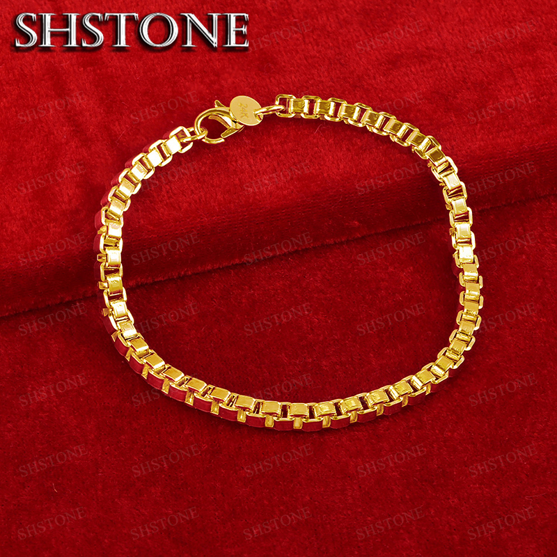 Exquisite 18K Gold 4mm Box Cha - Bar Cart Gold recension och pris