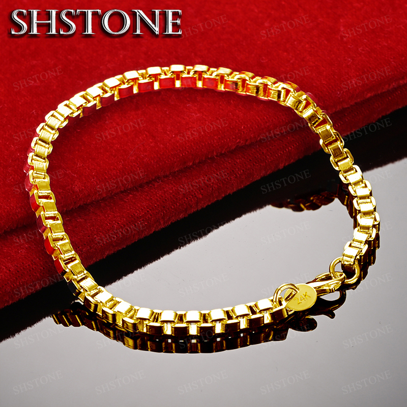 Exquisite 18K Gold 4mm Box Cha - Bar Cart Gold recension och pris
